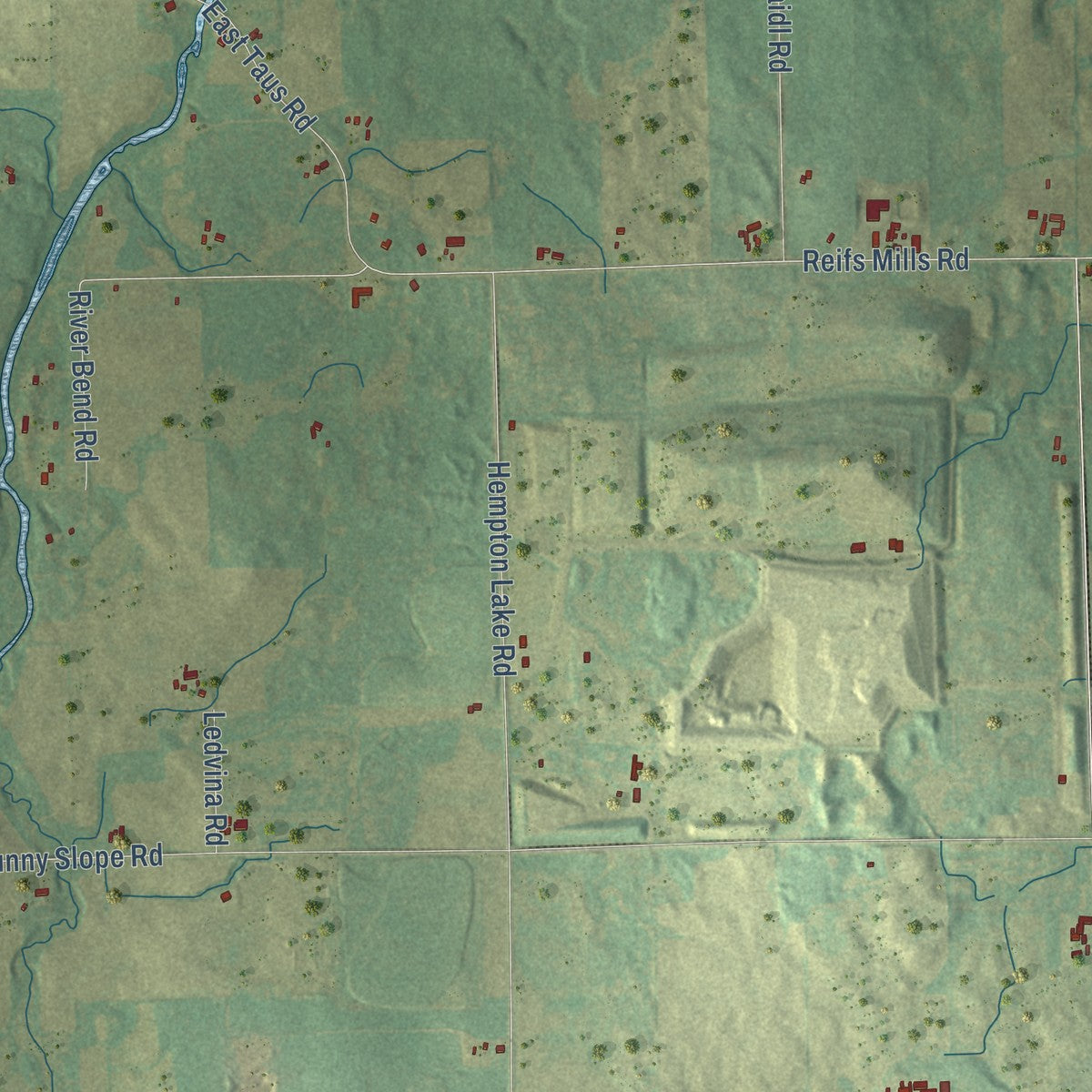 Close-up of the map of Franklin, Manitowoc County, Wisconsin print showing street and building detail