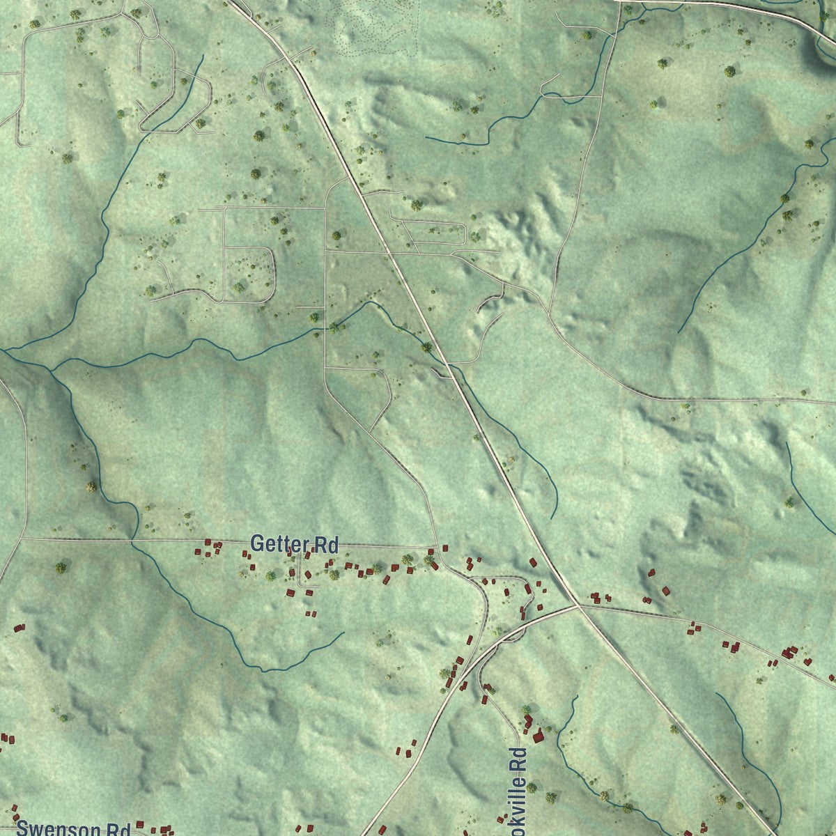 Close-up of the map of Franklin, Vernon County, Wisconsin print showing street and building detail