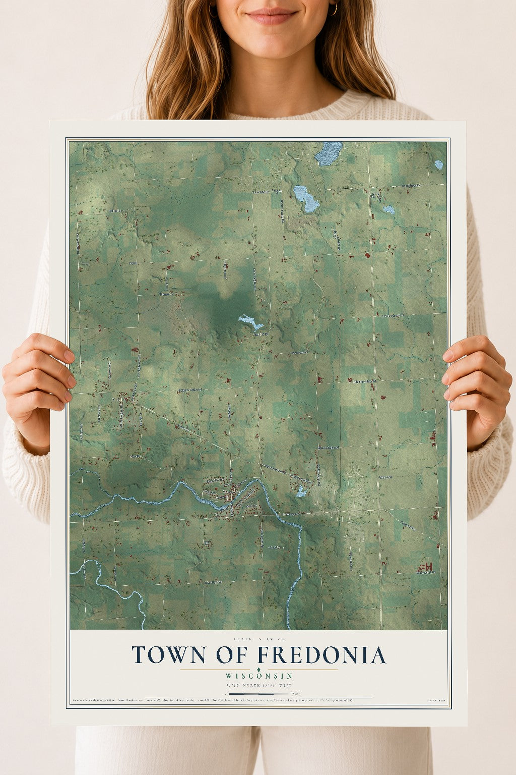 Map of the Town of Fredonia, Wisconsin, 18 x 24 inch unframed archival matte print