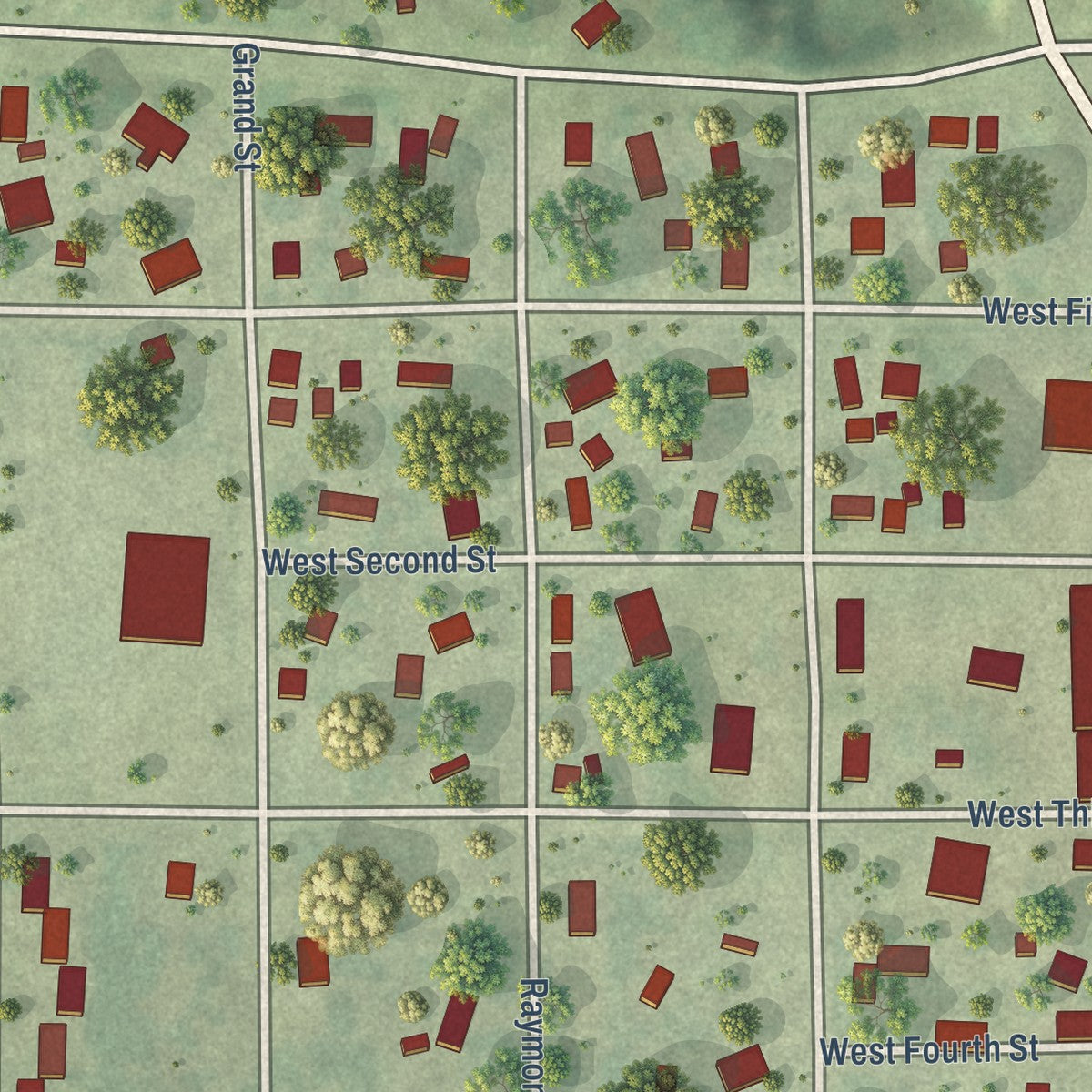 Close-up of the map of Friendship, Adams County, Wisconsin print showing street and building detail