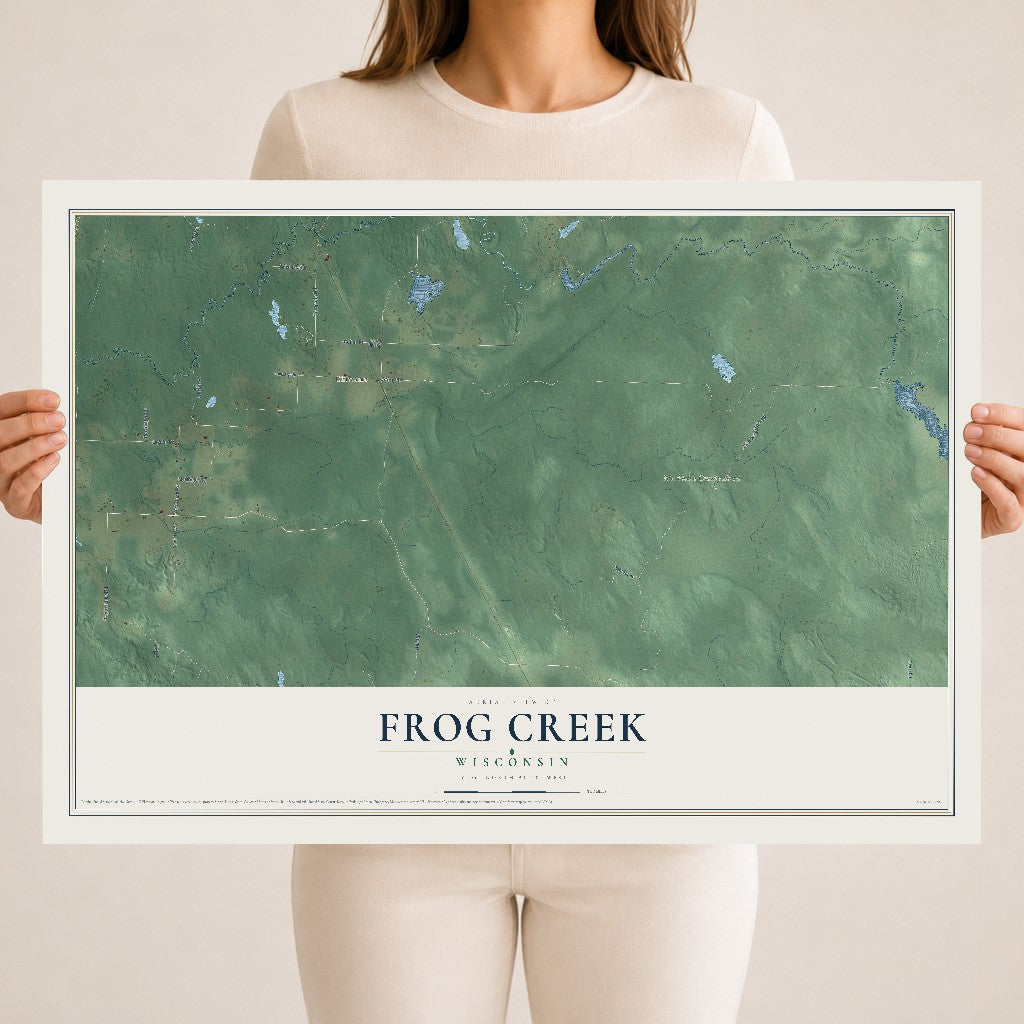 Map of Frog Creek, Wisconsin, 18 x 24 inch unframed archival matte print