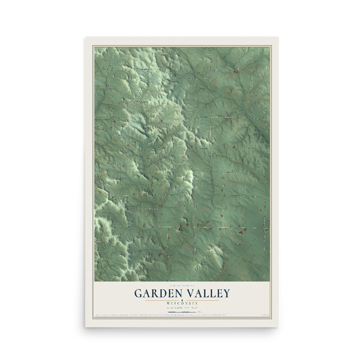 Map of Garden Valley, Wisconsin, 12 x 18 inch unframed archival matte print