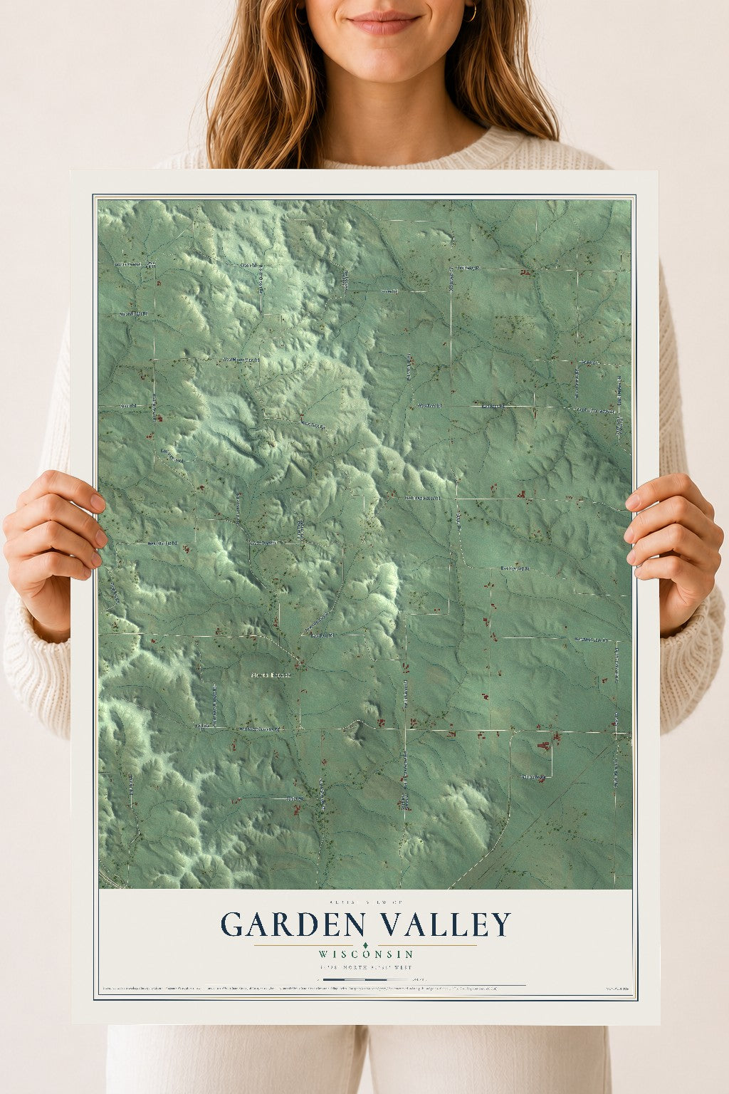 Map of Garden Valley, Wisconsin, 18 x 24 inch unframed archival matte print