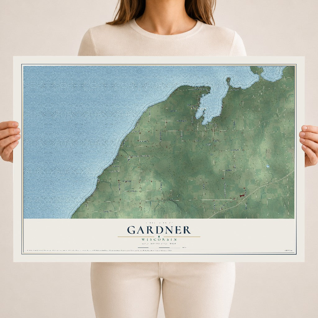 Map of Gardner, Wisconsin, 18 x 24 inch unframed archival matte print