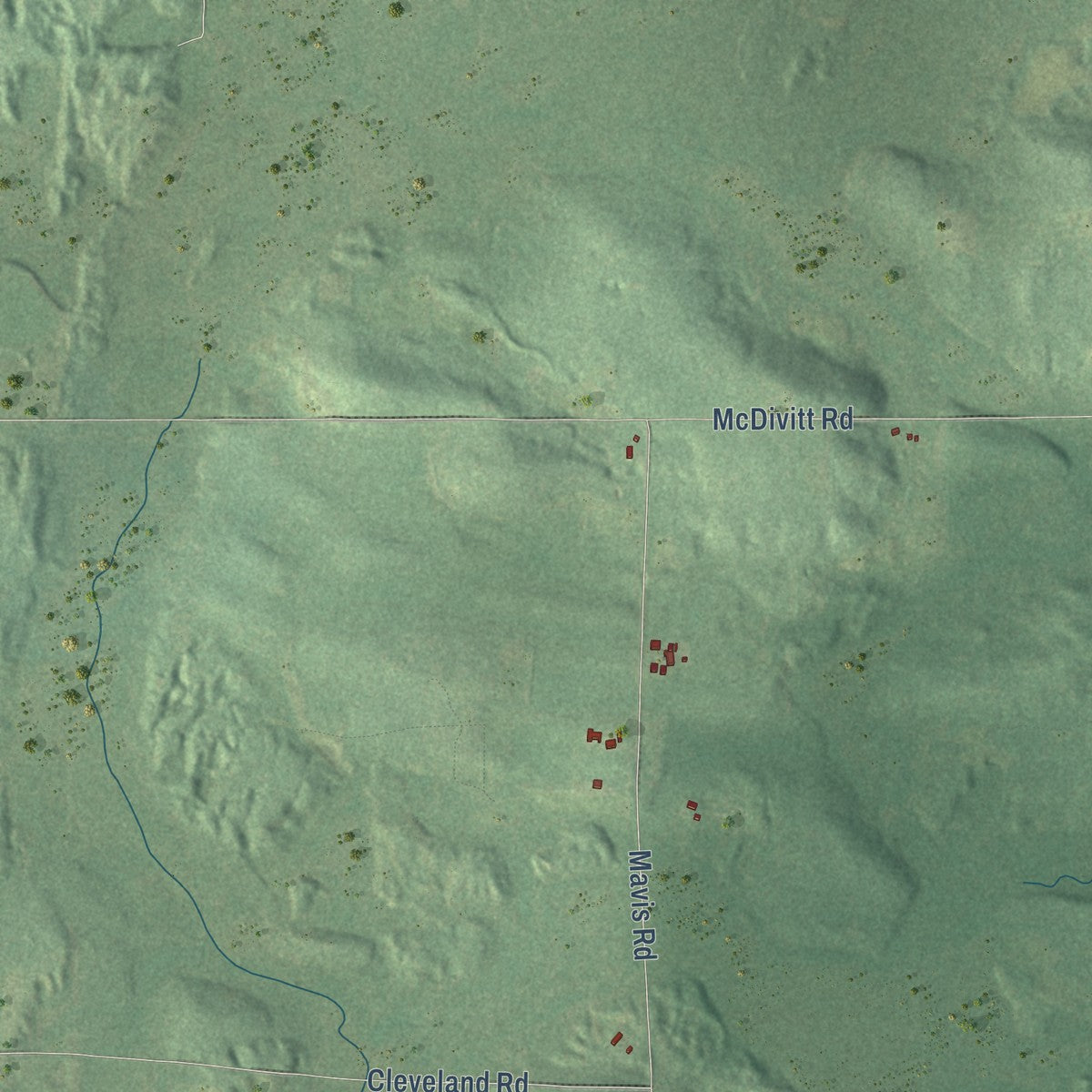 Second close-up of the map of Germania, Wisconsin print showing more streets and buildings