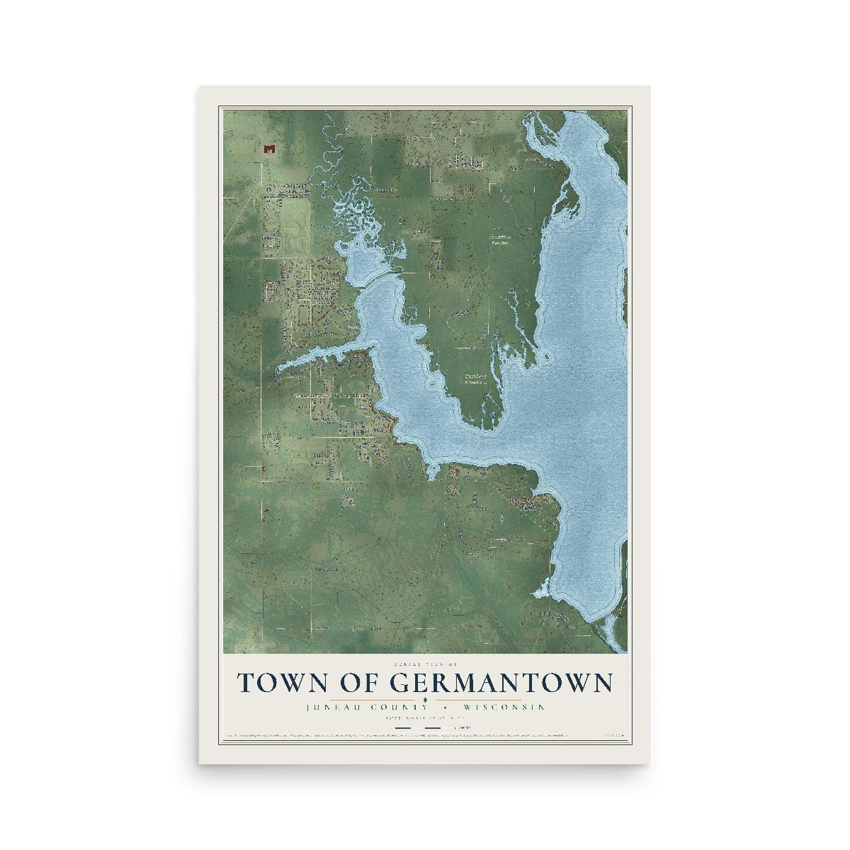 Map of the Town of Germantown, Juneau County, Wisconsin, 12 x 18 inch unframed archival matte print