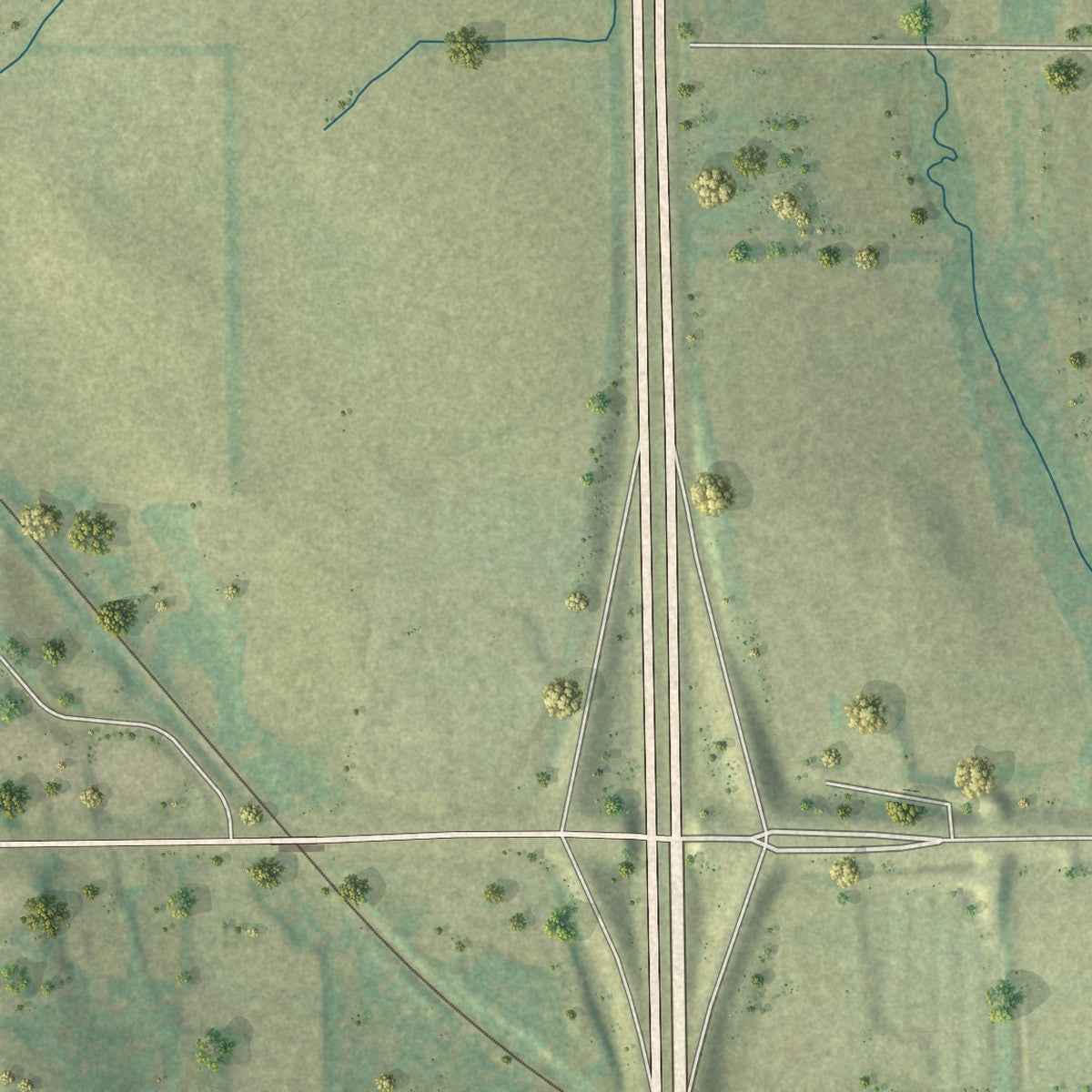 Second close-up of the map of the Town of Germantown, Washington County, Wisconsin print showing more streets and buildings