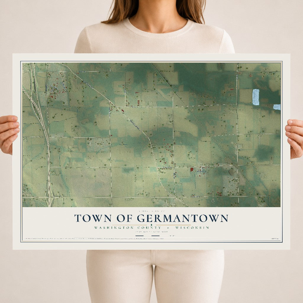 Map of the Town of Germantown, Washington County, Wisconsin, 18 x 24 inch unframed archival matte print