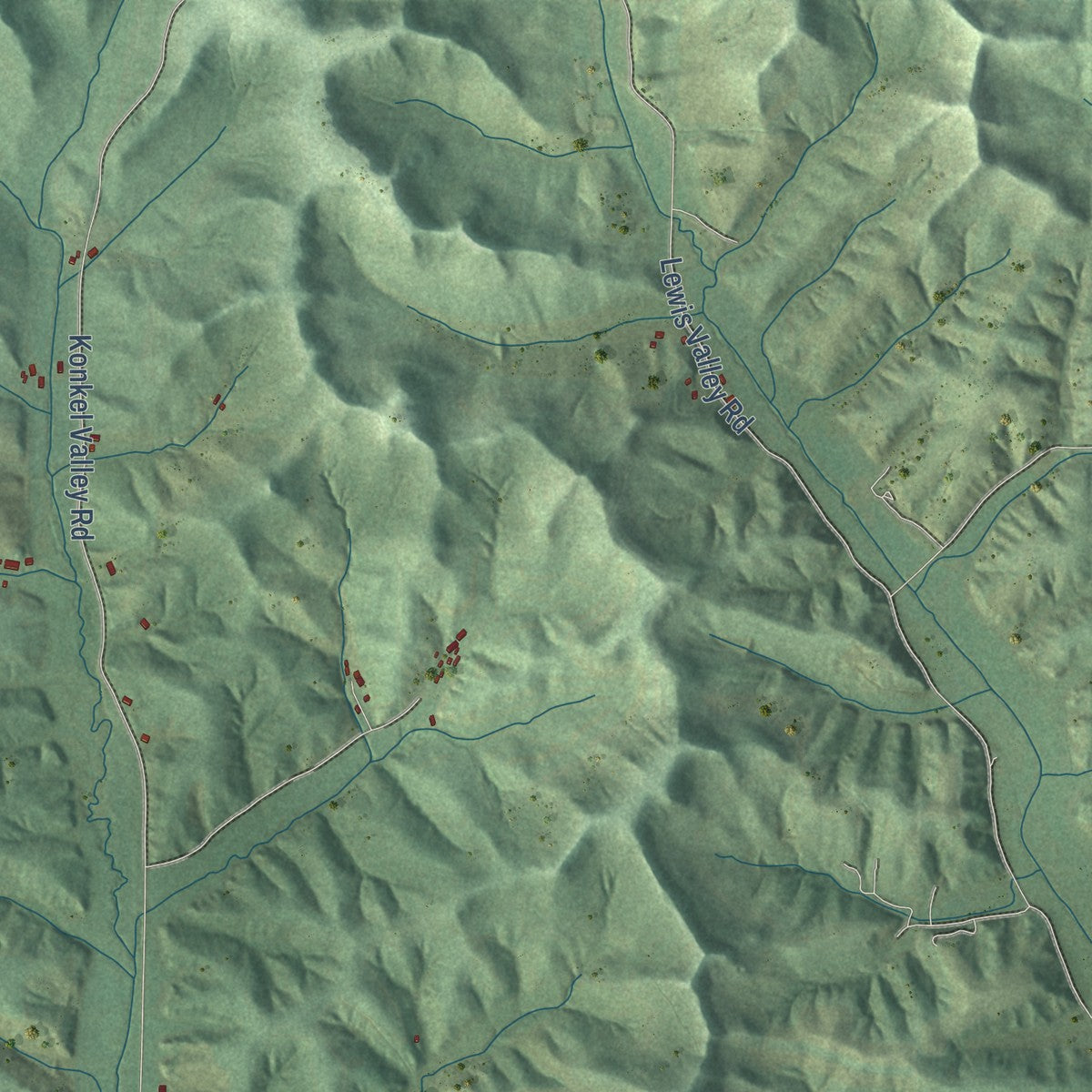 Close-up of the map of Glencoe, Wisconsin print showing street and building detail