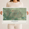 Map of Greendale, Wisconsin, 12 x 18 inch unframed archival matte print