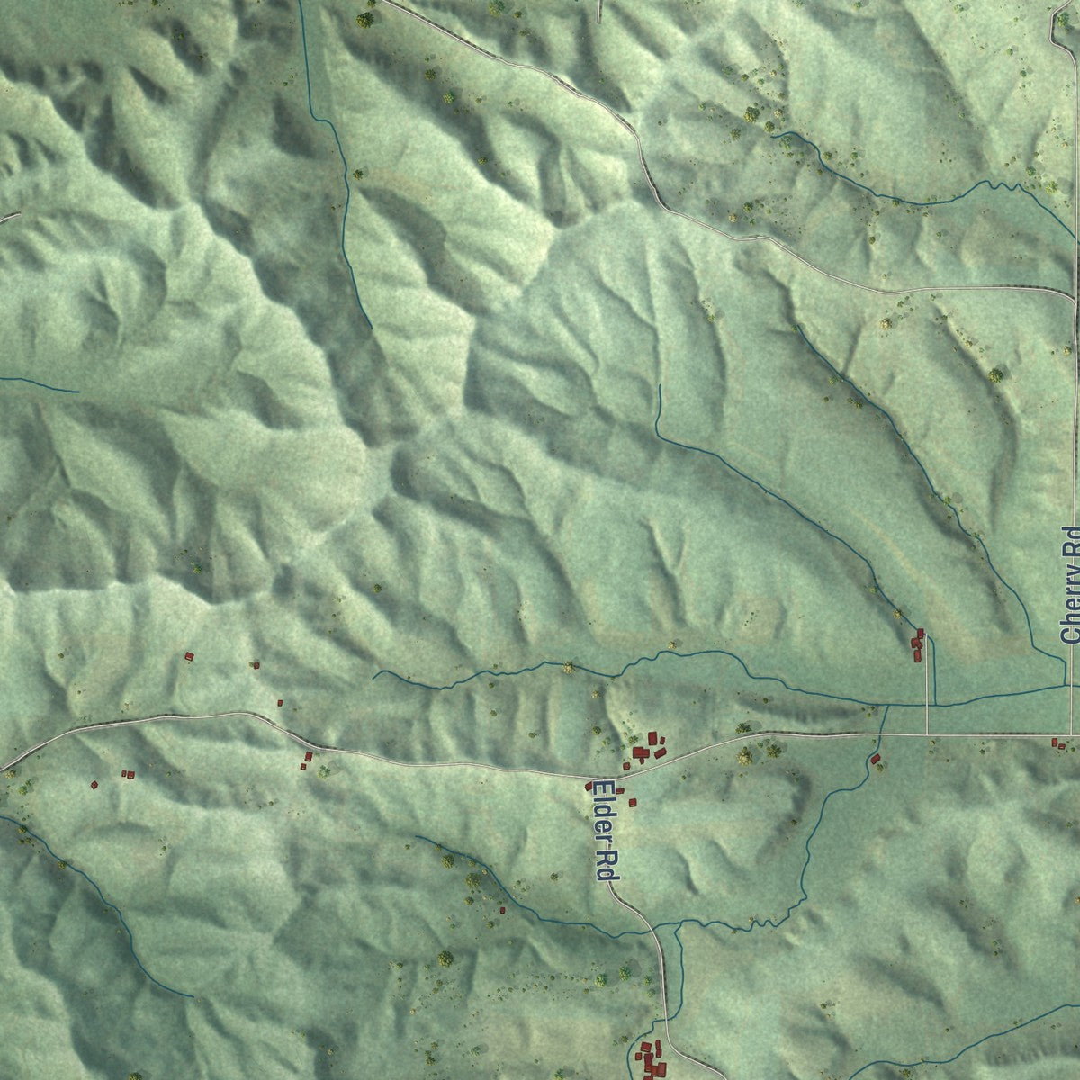Second close-up of the map of Greenfield, Monroe County, Wisconsin print showing more streets and buildings