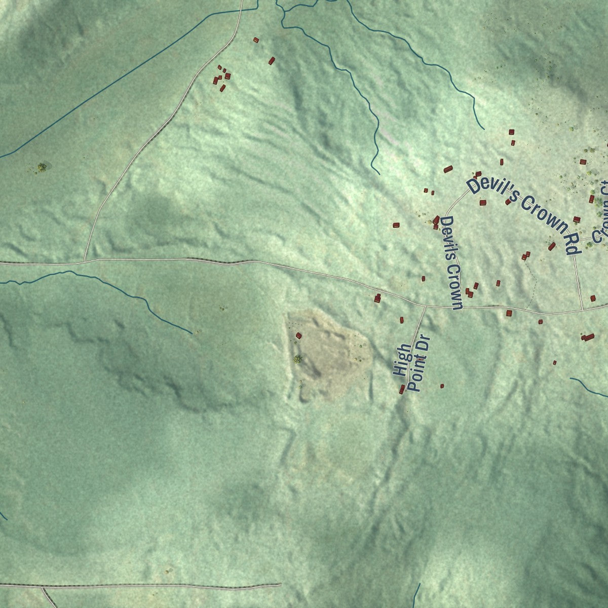Second close-up of the map of Greenfield, Sauk County, Wisconsin print showing more streets and buildings
