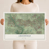 Map of Greenfield, Milwaukee County, Wisconsin, 12 x 18 inch unframed archival matte print
