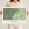 Map of Greenleaf, Wisconsin, 12 x 18 inch unframed archival matte print