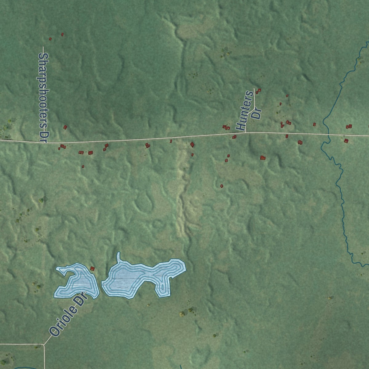 Second close-up of the map of Greenwood, Taylor County, Wisconsin print showing more streets and buildings