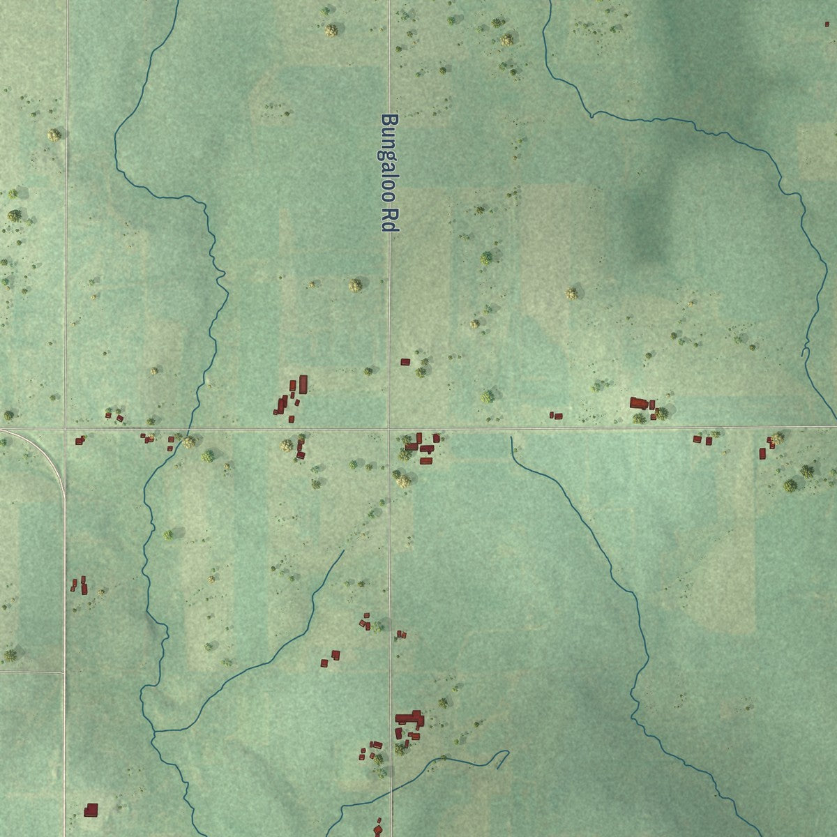 Second close-up of the map of Halsey, Wisconsin print showing more streets and buildings