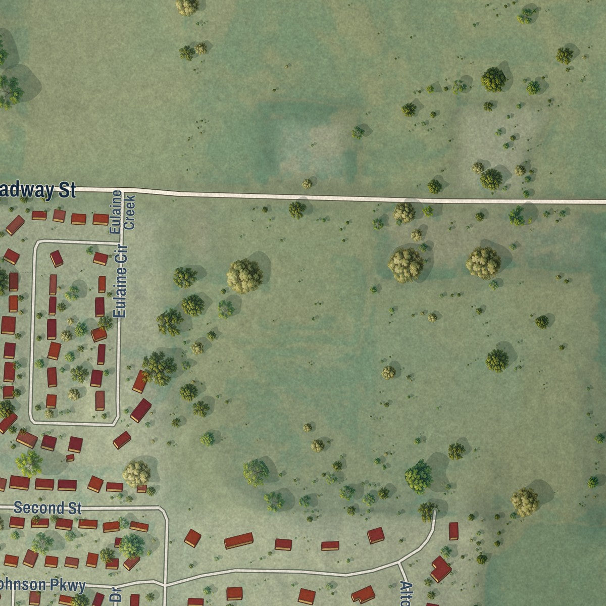 Second close-up of the map of Hammond, Wisconsin print showing more streets and buildings