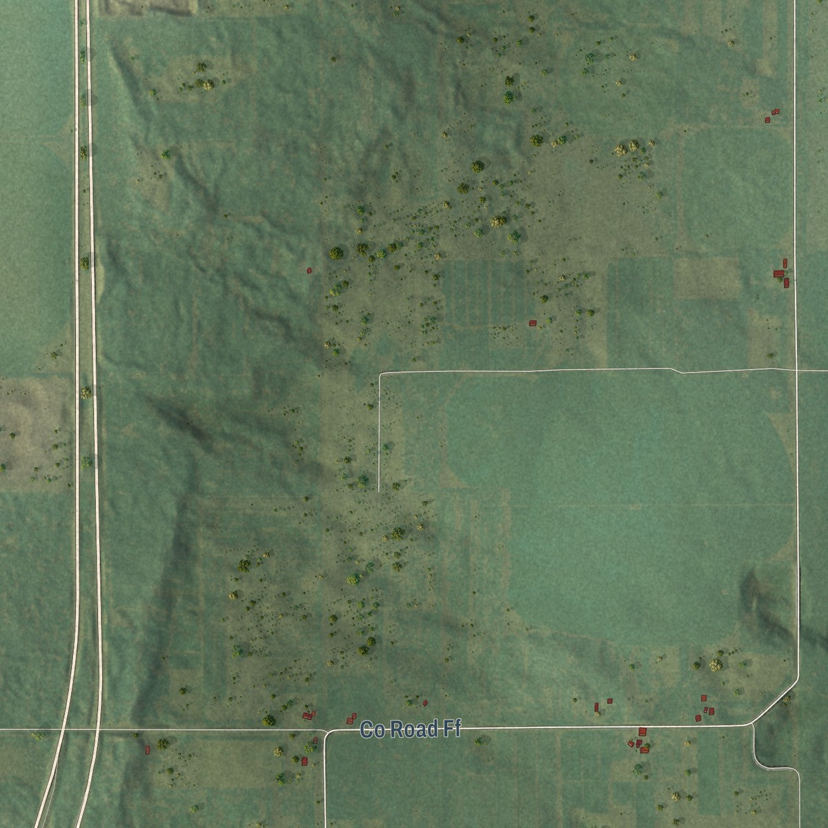 Second close-up of the map of the Town of Hancock, Wisconsin print showing more streets and buildings