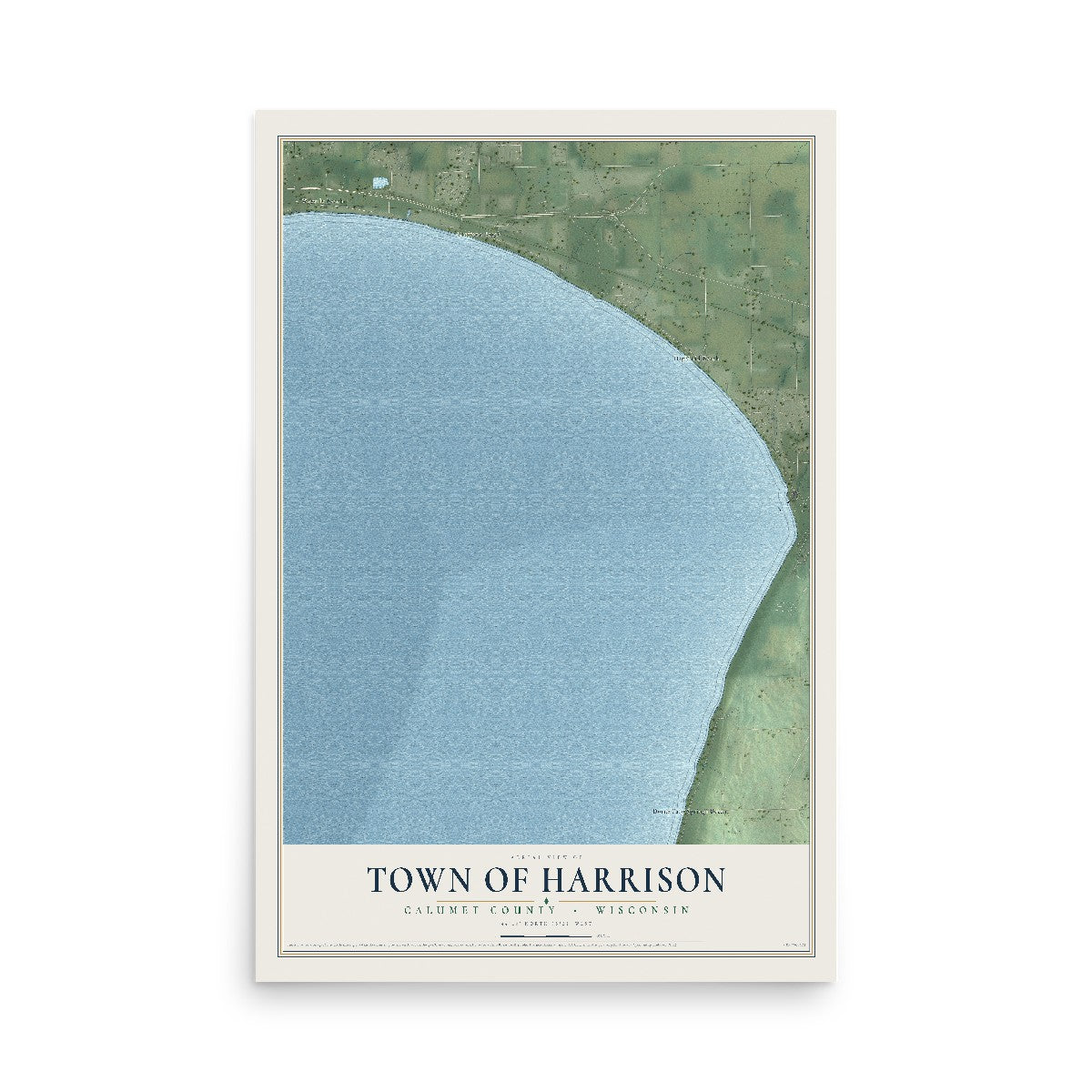 Map of the Town of Harrison, Calumet County, Wisconsin, 12 x 18 inch unframed archival matte print
