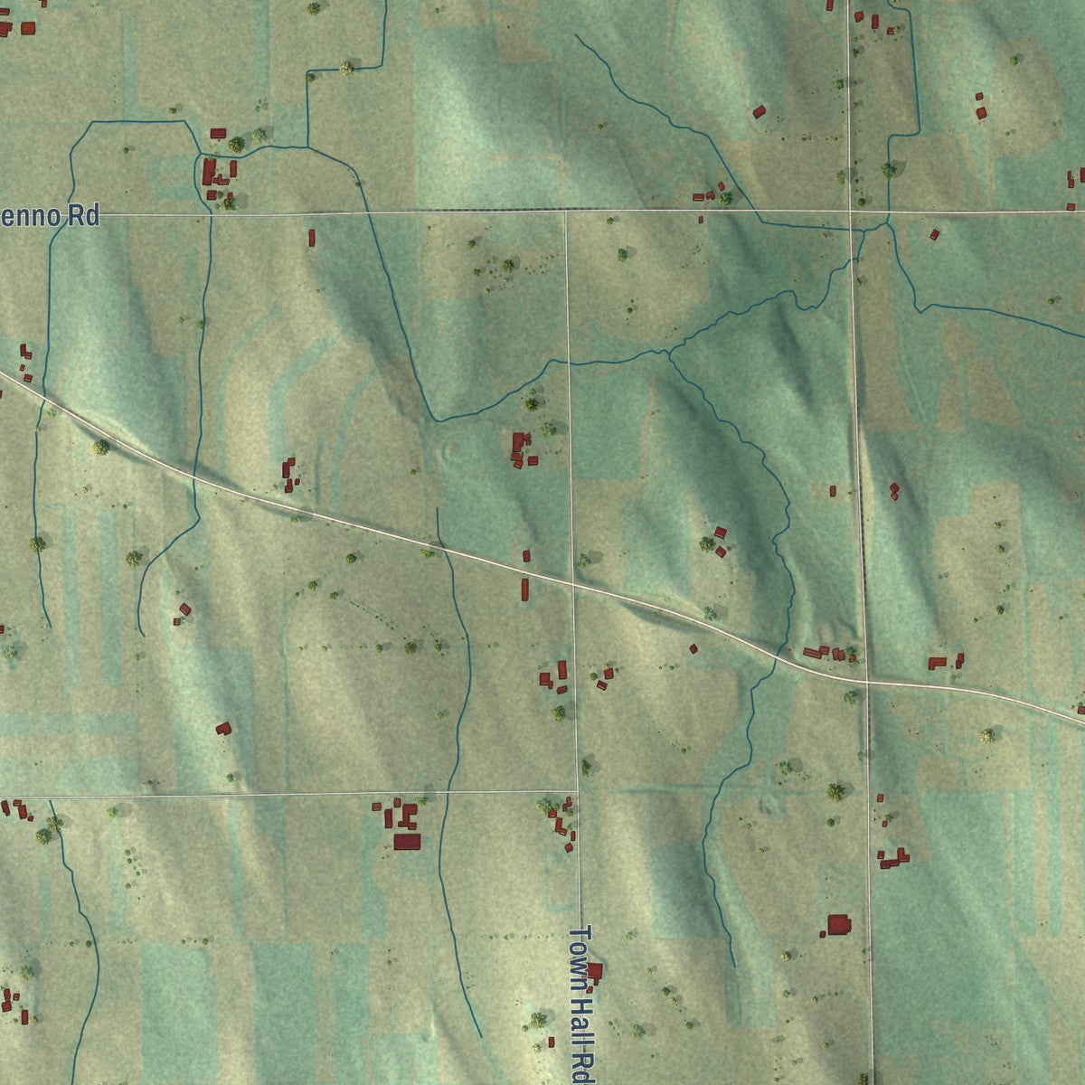 Second close-up of the map of Herman, Dodge County, Wisconsin print showing more streets and buildings