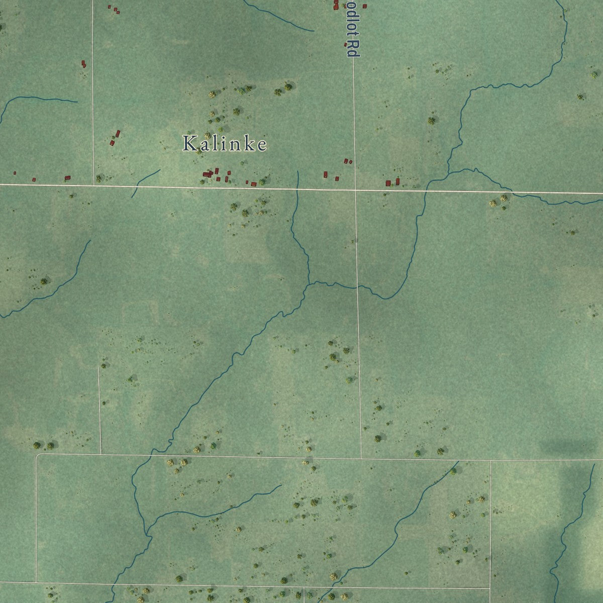Second close-up of the map of Hewitt, Marathon County, Wisconsin print showing more streets and buildings
