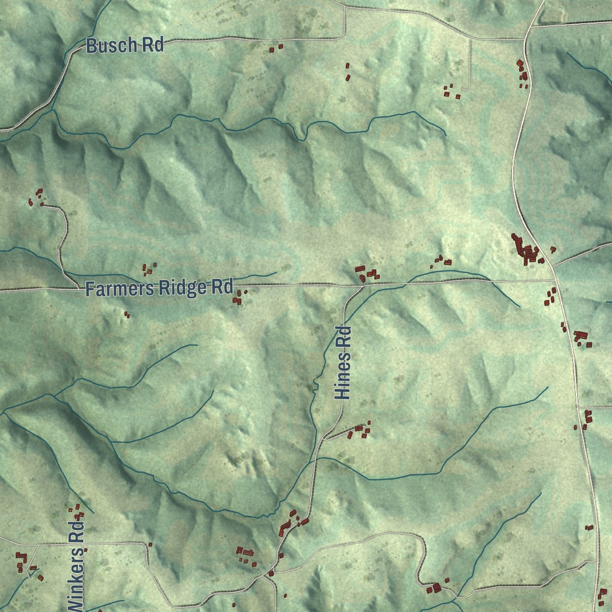 Close-up of the map of the Town of Highland, Iowa County, Wisconsin print showing street and building detail