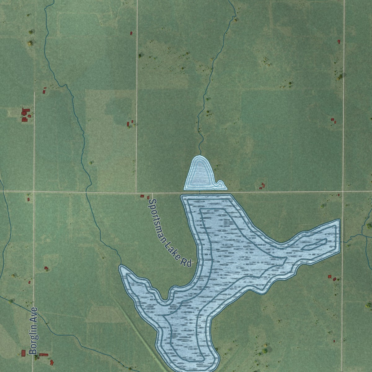 Second close-up of the map of Hixon, Wisconsin print showing more streets and buildings