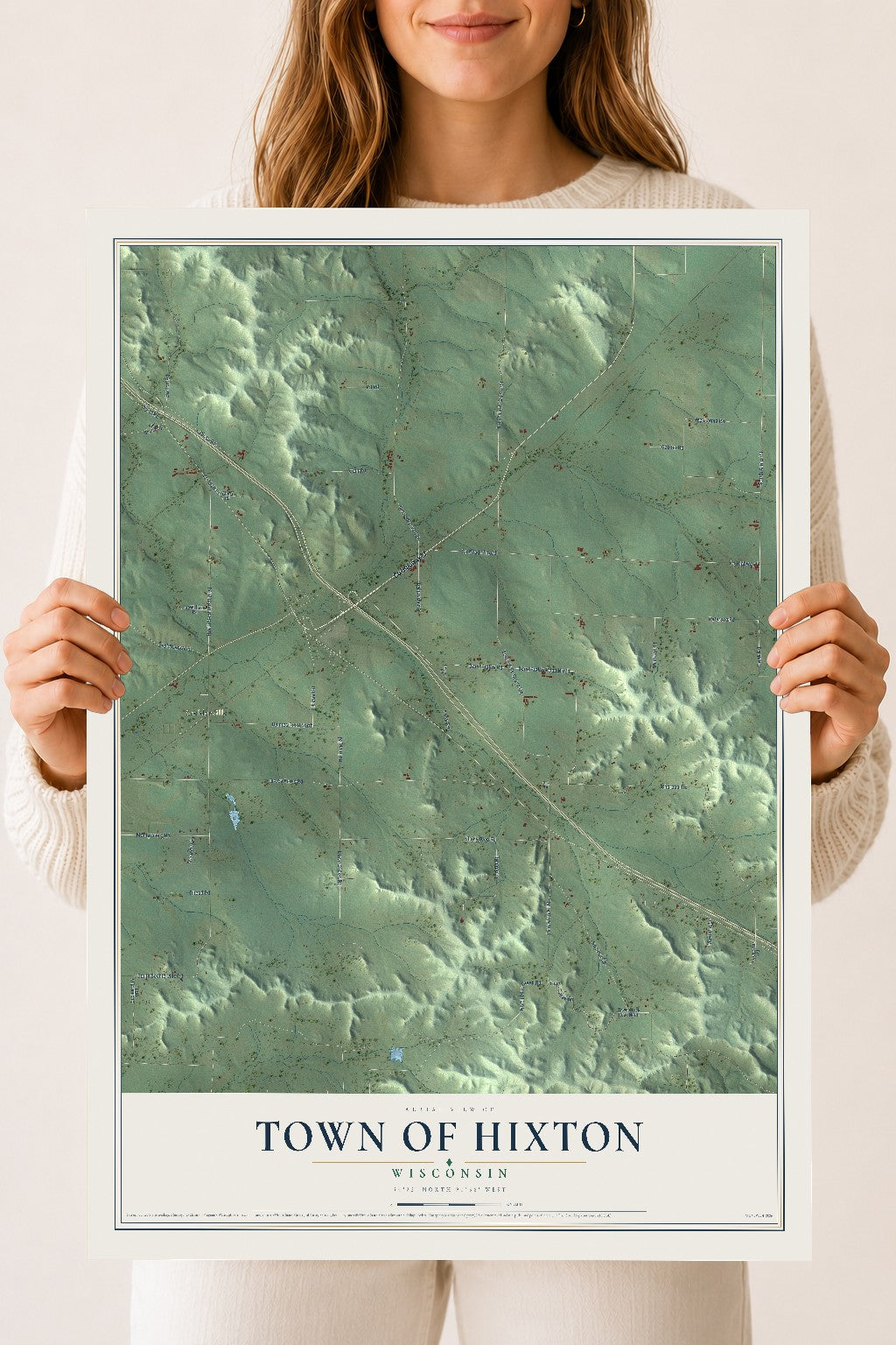 Map of the Town of Hixton, Wisconsin, 18 x 24 inch unframed archival matte print