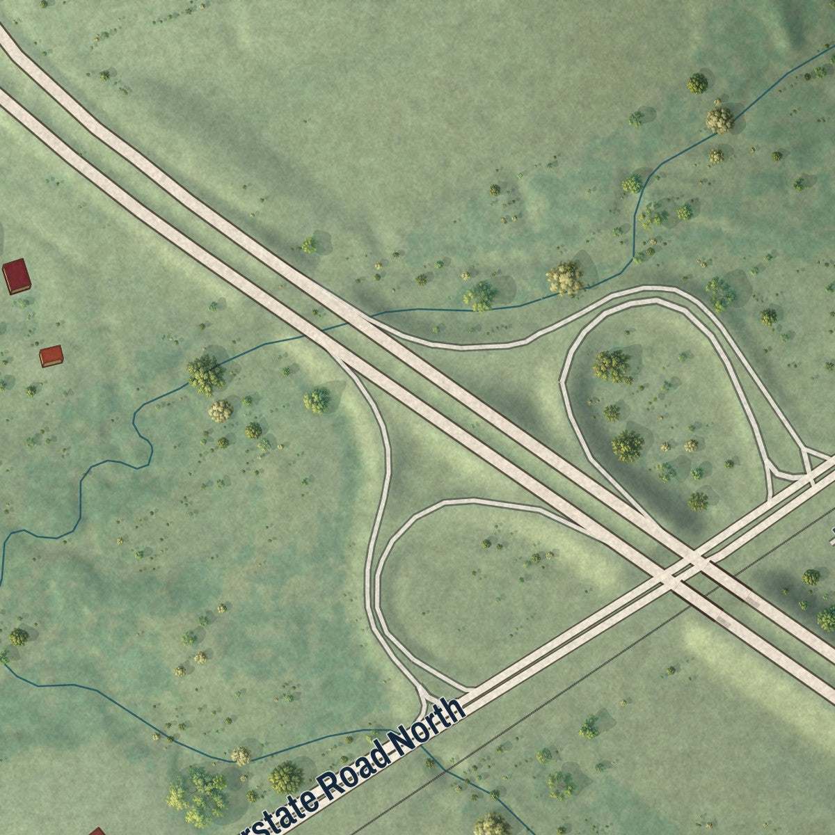 Second close-up of the map of Hixton, Wisconsin print showing more streets and buildings