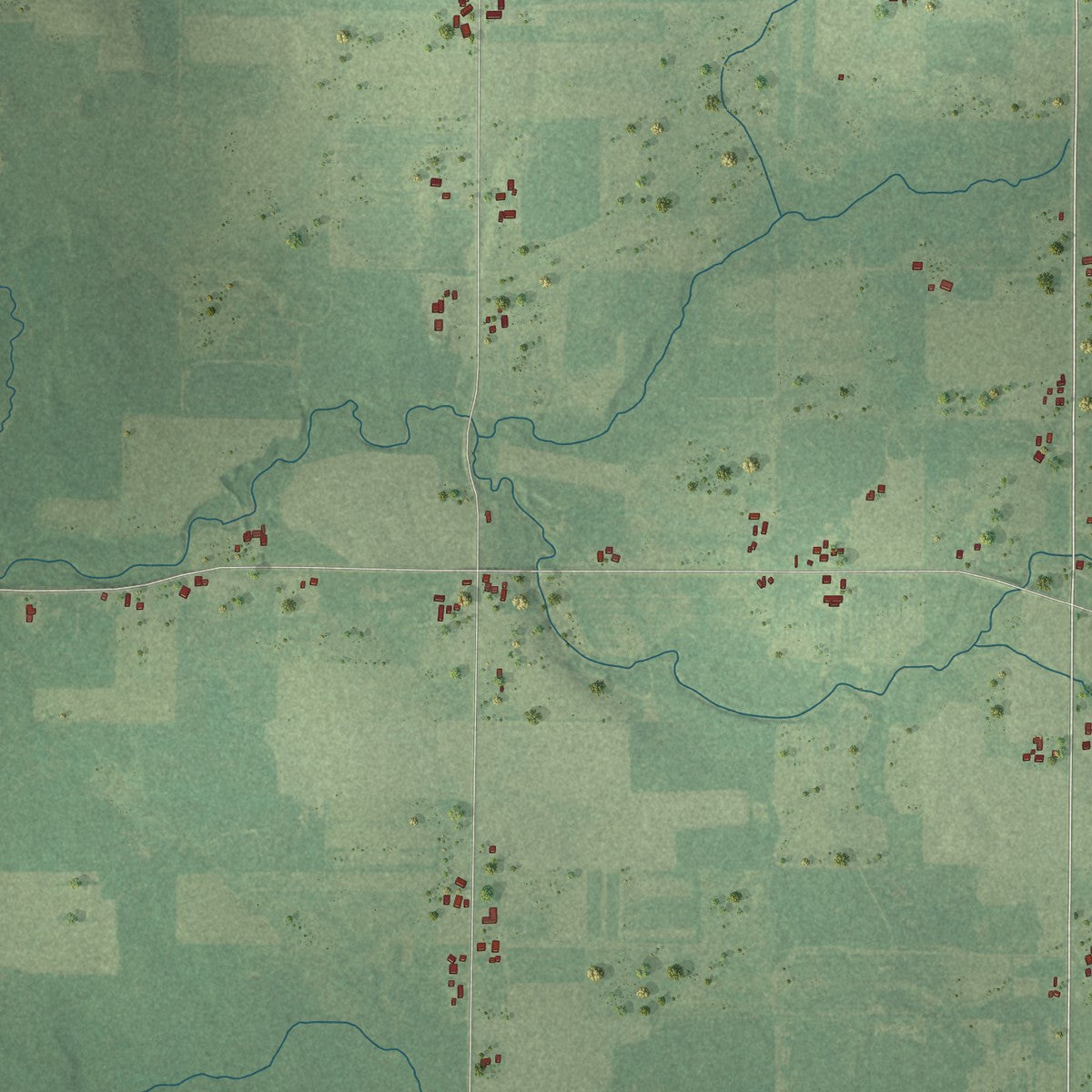 Second close-up of the map of Holway, Wisconsin print showing more streets and buildings