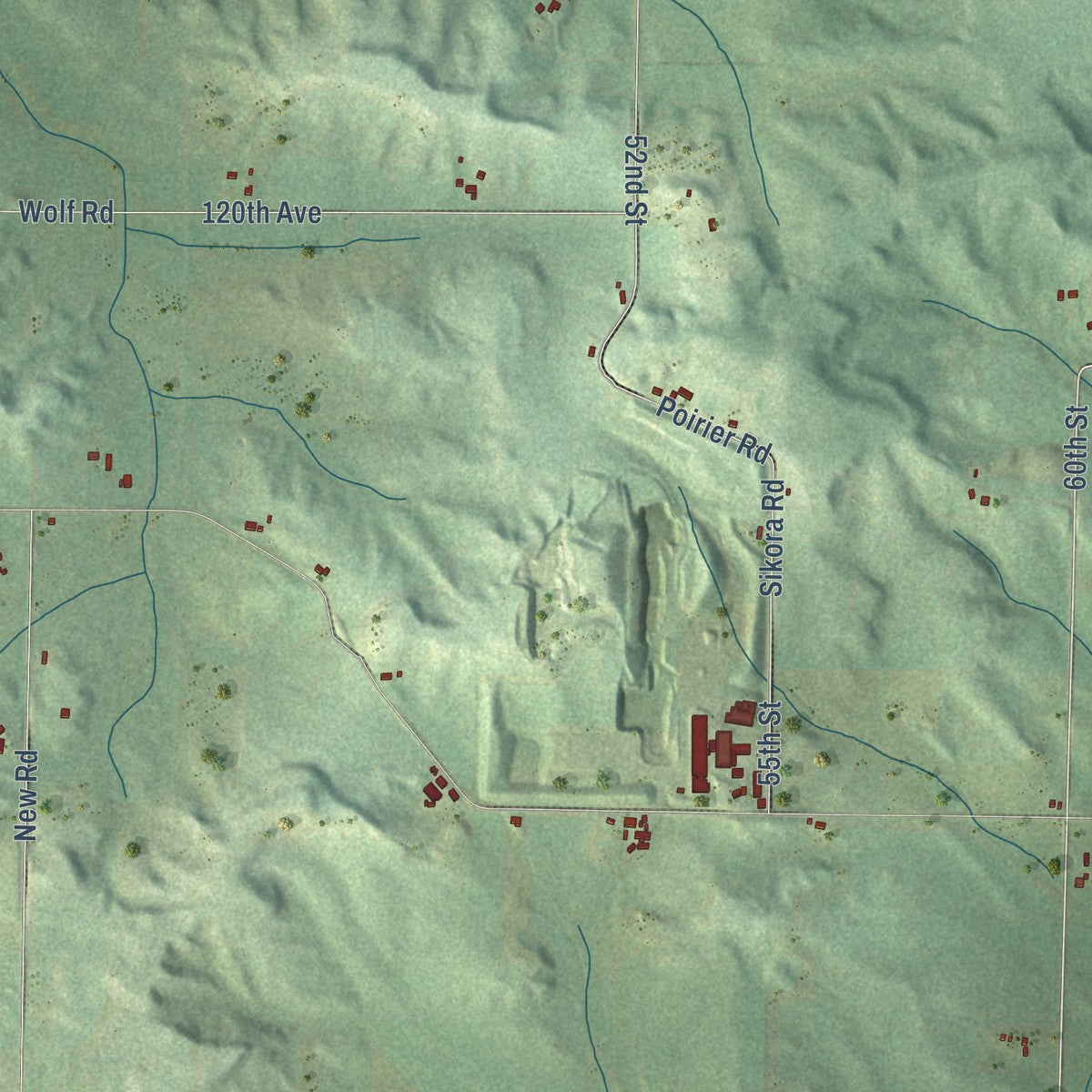 Second close-up of the map of Howard, Chippewa County, Wisconsin print showing more streets and buildings