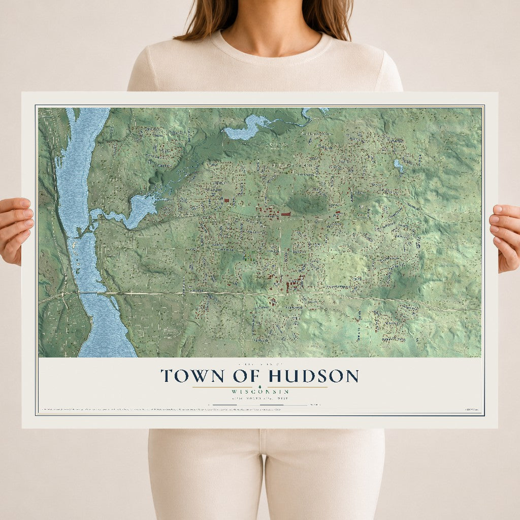 Map of the Town of Hudson, Wisconsin, 18 x 24 inch unframed archival matte print