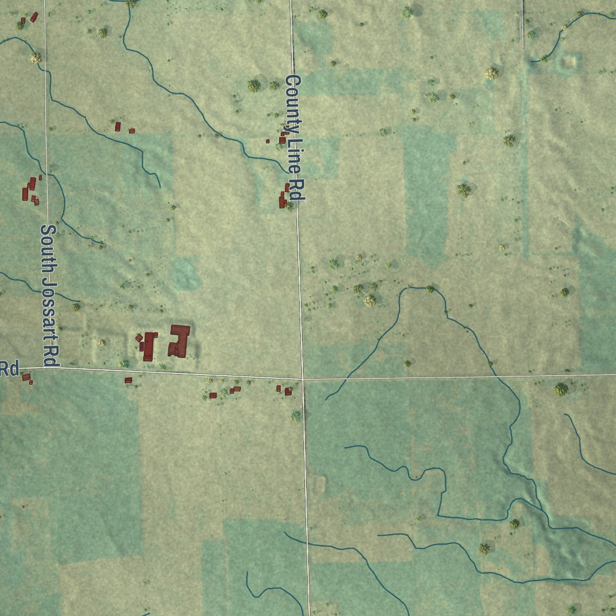 Close-up of the map of Humboldt, Wisconsin print showing street and building detail