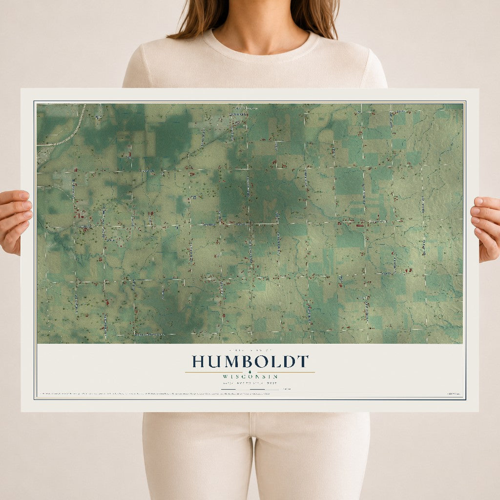 Map of Humboldt, Wisconsin, 18 x 24 inch unframed archival matte print