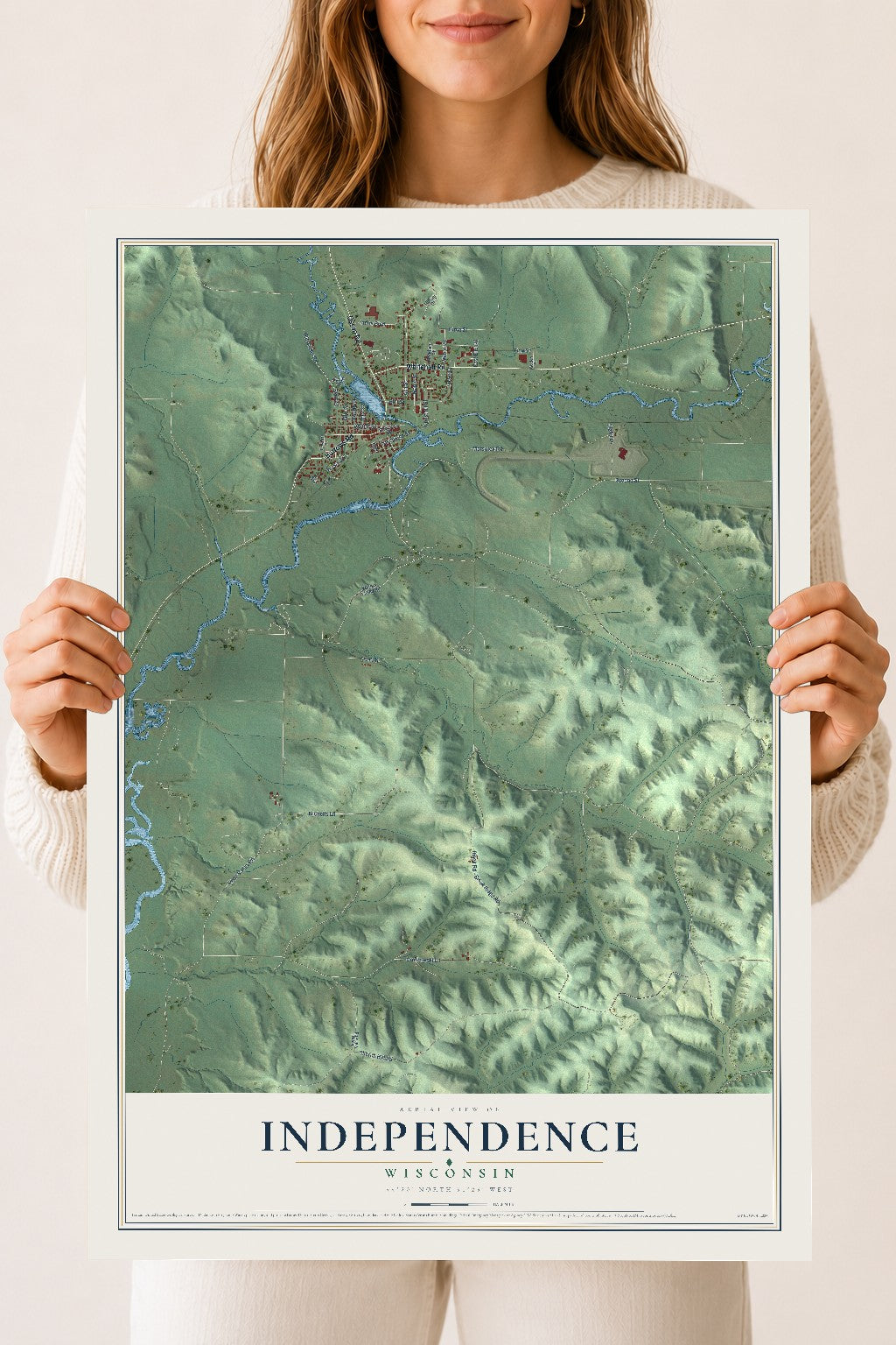 Map of Independence, Wisconsin, 18 x 24 inch unframed archival matte print