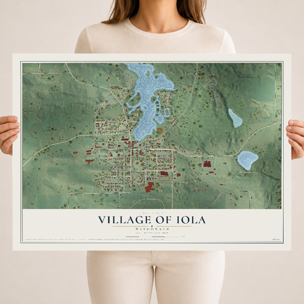 Map of Iola, Wisconsin, 18 x 24 inch unframed archival matte print