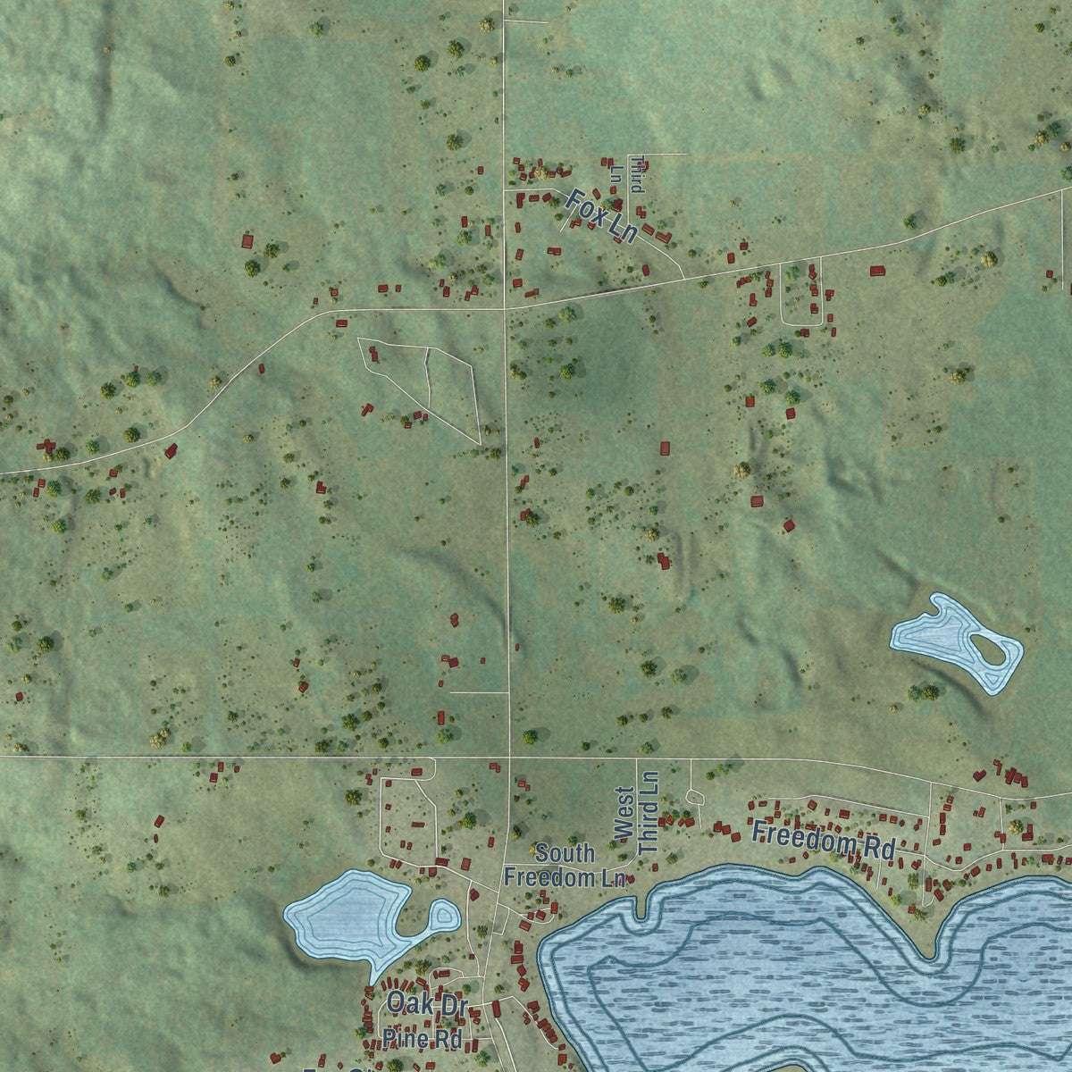 Close-up of the map of the Town of Jackson, Adams County, Wisconsin print showing street and building detail