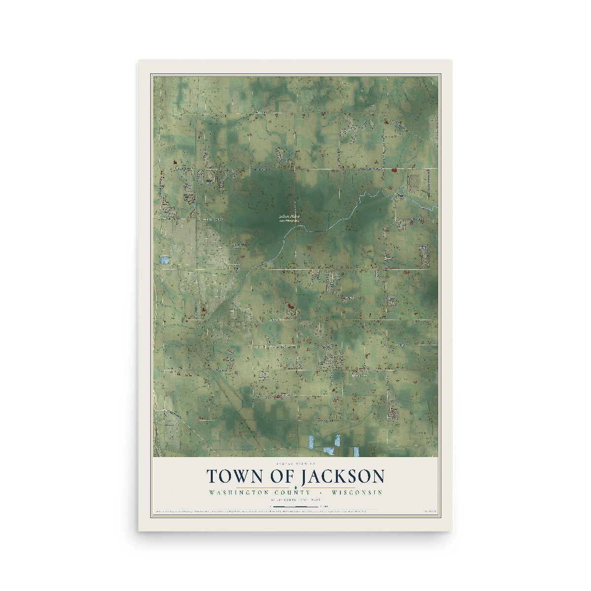 Map of the Town of Jackson, Washington County, Wisconsin, 12 x 18 inch unframed archival matte print