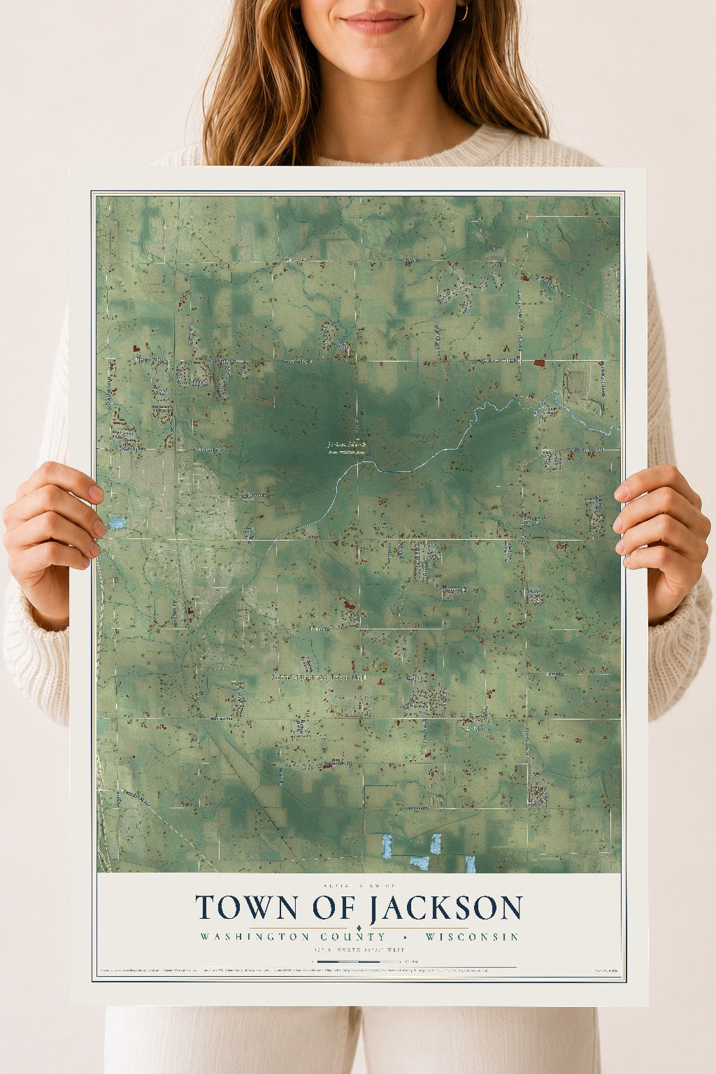 Map of the Town of Jackson, Washington County, Wisconsin, 18 x 24 inch unframed archival matte print