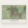 Jackson Park, Wisconsin map print, the full design