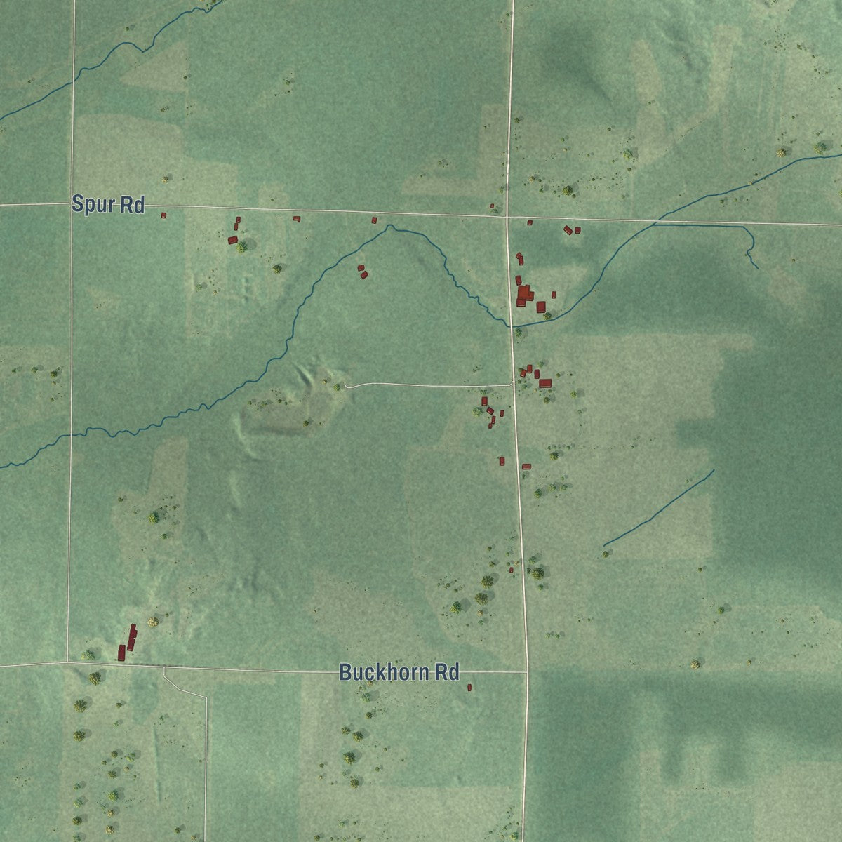 Second close-up of the map of Jump River, Wisconsin print showing more streets and buildings