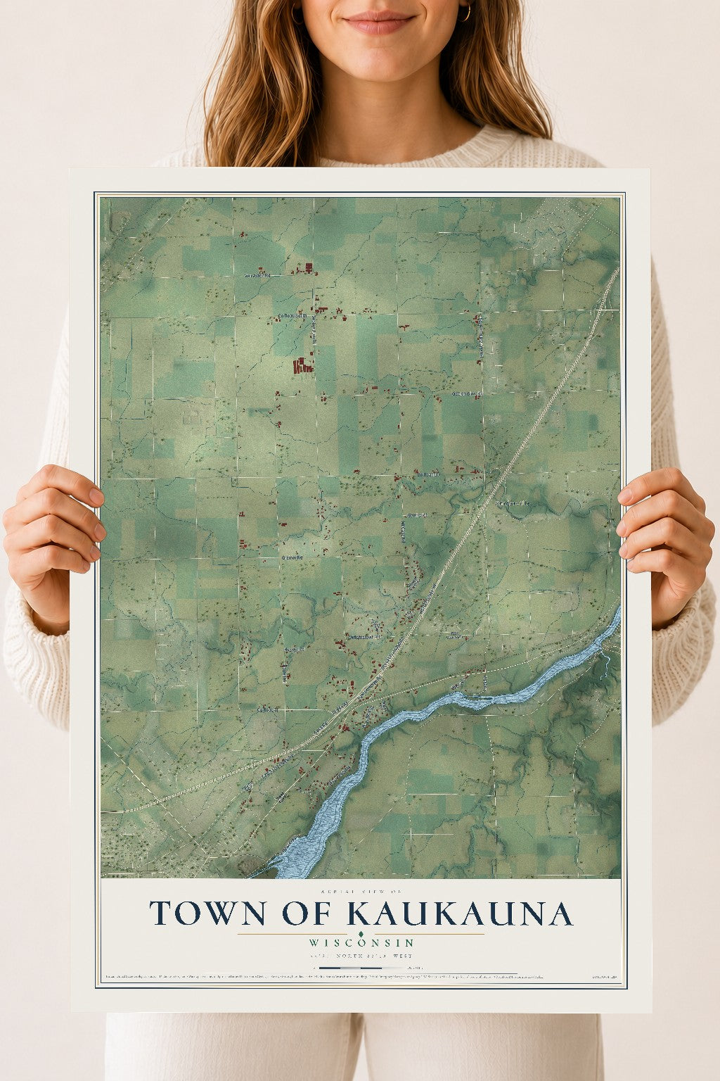 Map of the Town of Kaukauna, Wisconsin, 18 x 24 inch unframed archival matte print