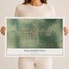 Map of Kellnersville, Wisconsin, 12 x 18 inch unframed archival matte print