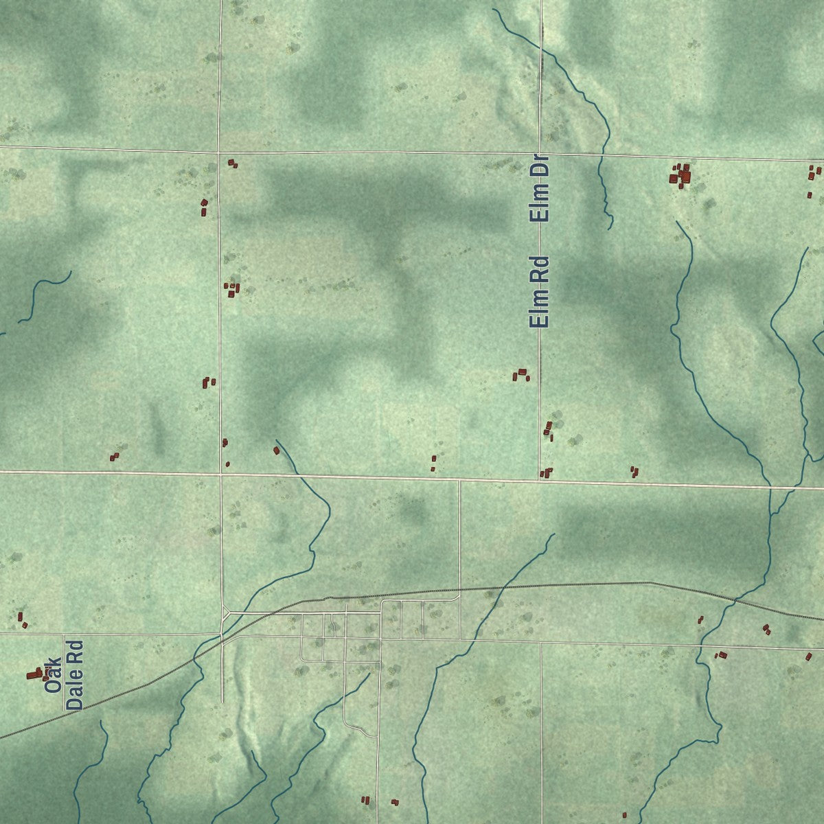 Close-up of the map of the Town of Kennan, Wisconsin print showing street and building detail