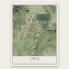 Kieler, Wisconsin map print, the full design