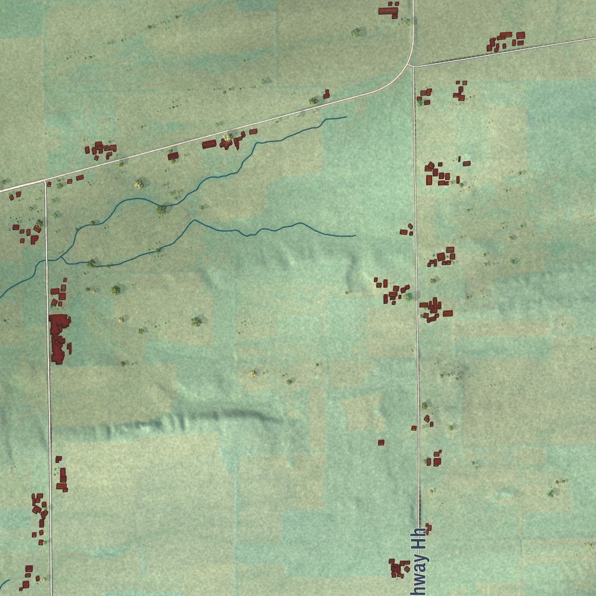 Second close-up of the map of the Town of Kingston, Green Lake County, Wisconsin print showing more streets and buildings