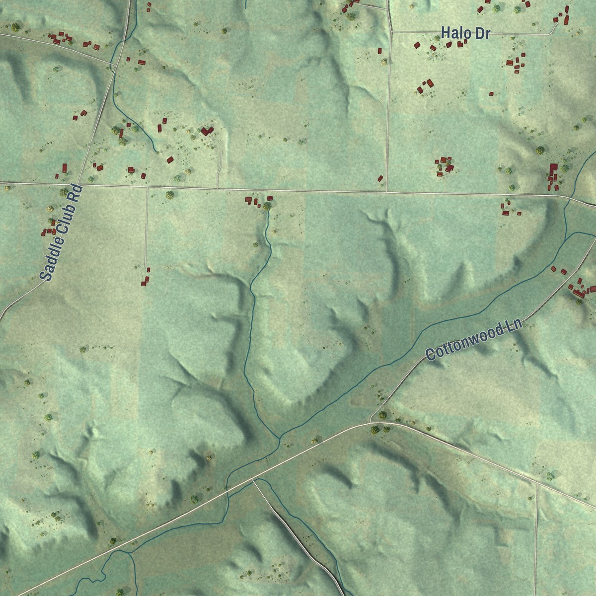Close-up of the map of Kinnickinnic, Wisconsin print showing street and building detail