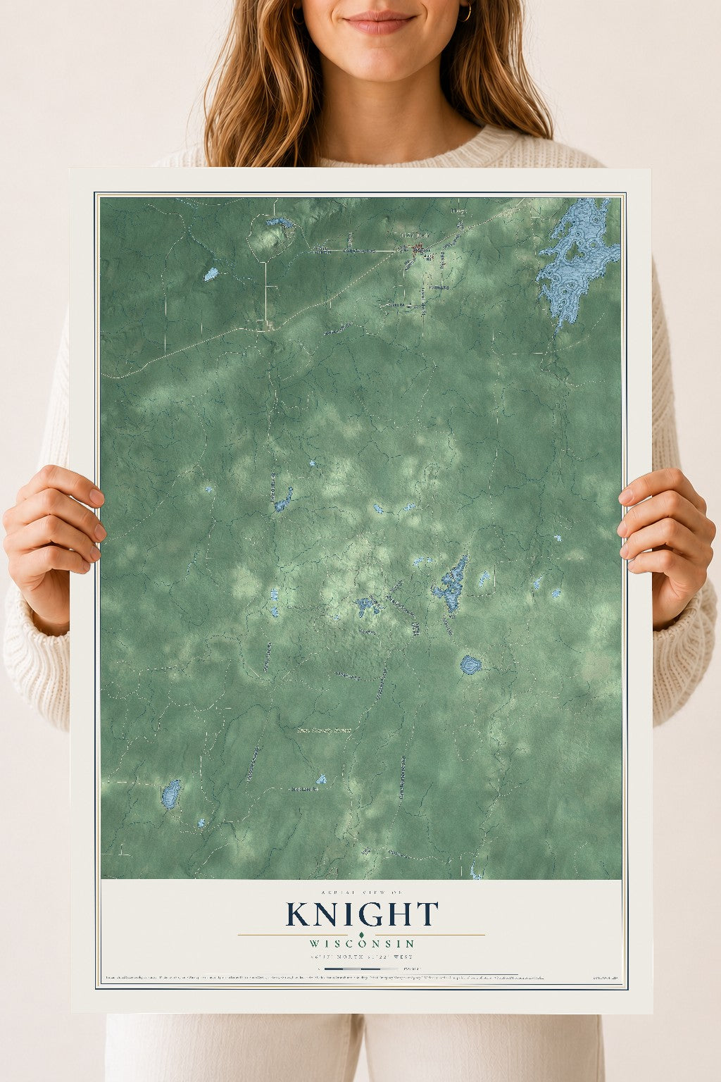 Map of Knight, Wisconsin, 18 x 24 inch unframed archival matte print