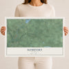 Map of Komensky, Wisconsin, 12 x 18 inch unframed archival matte print