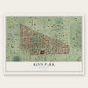 Kops Park, Wisconsin map print, the full design